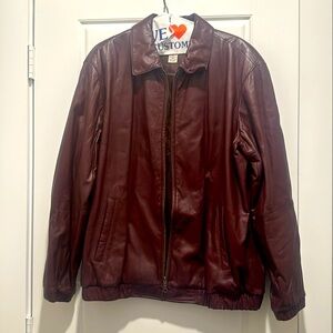 Maroon leather jacket
